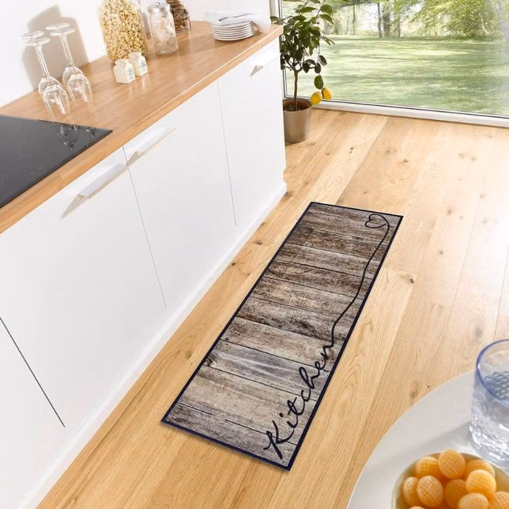 THE RUGS Washable Polyamide Non-Slip Kitchen Rug and Runner in Brown, W/D/H: 50 x 150 cm – 4