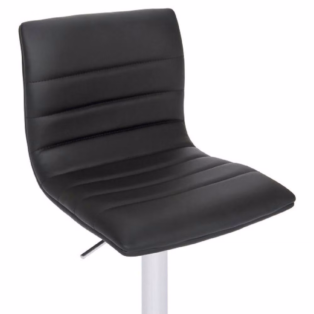 Netfurniture Crains Black Padded Synthetic Leather Swivel Kitchen Breakfast Bar Stool – 3