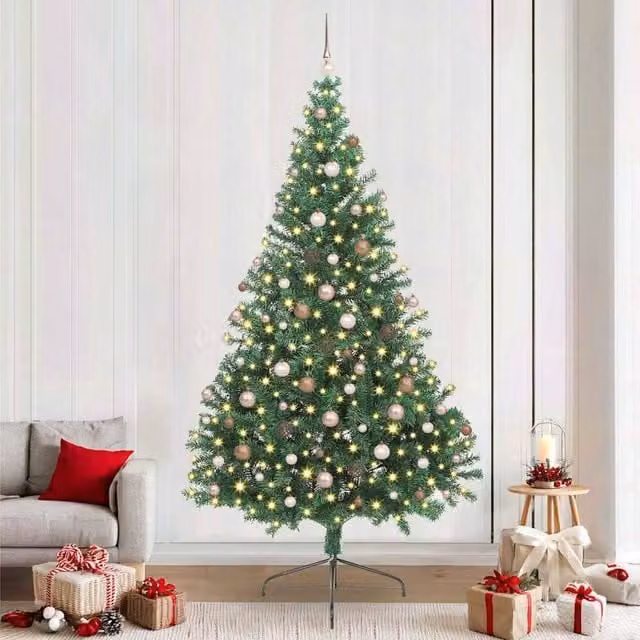 Berkfield Home Pre-lit Artificial Christmas Tree in Green, Height: 240 cm – 1