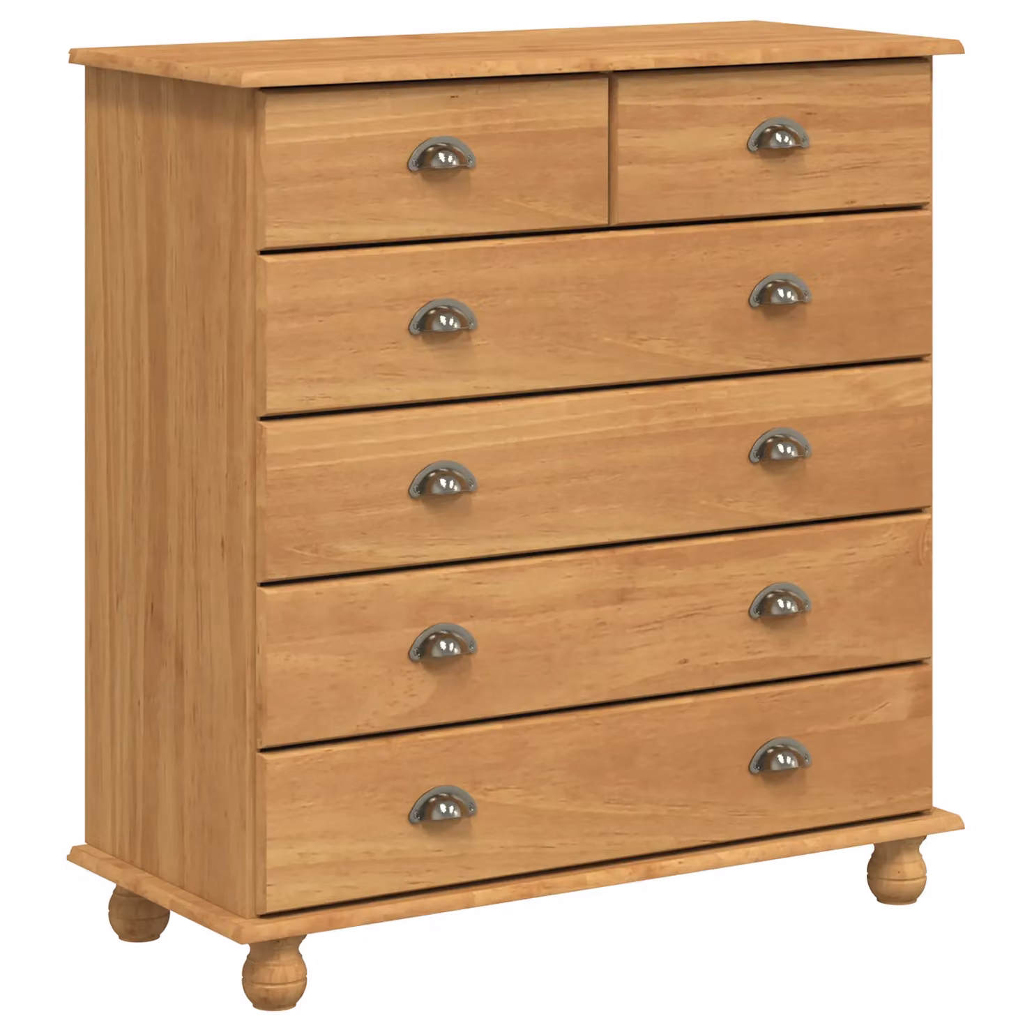 Berkfield Home ASKIM Chest of Drawers in Brown Solid Wood Pine, W/D/H: 91 x 40 x 95.5 cm – 2
