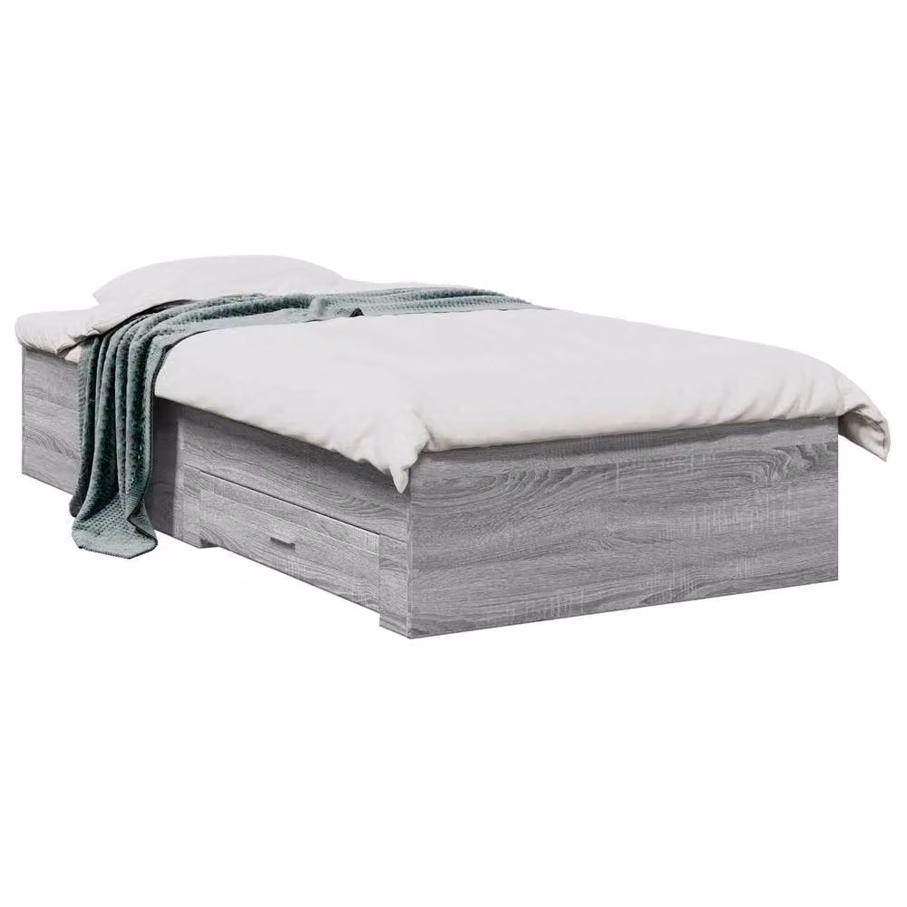 Berkfield Home Grey Sonoma Bed Frame with Storage Drawers, Engineered Wood, W: 80 cm, L: 200 cm – 2