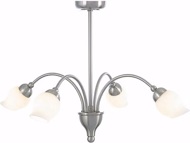 Netlighting Rimini 4 Light G9 Pendant Light in Satin Chrome and Grey