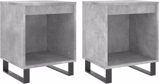 Berkfield Home Set of 2 Modern Bedside Cabinets in Concrete Grey, W/D/H: 40 x 35 x 50 cm – 1