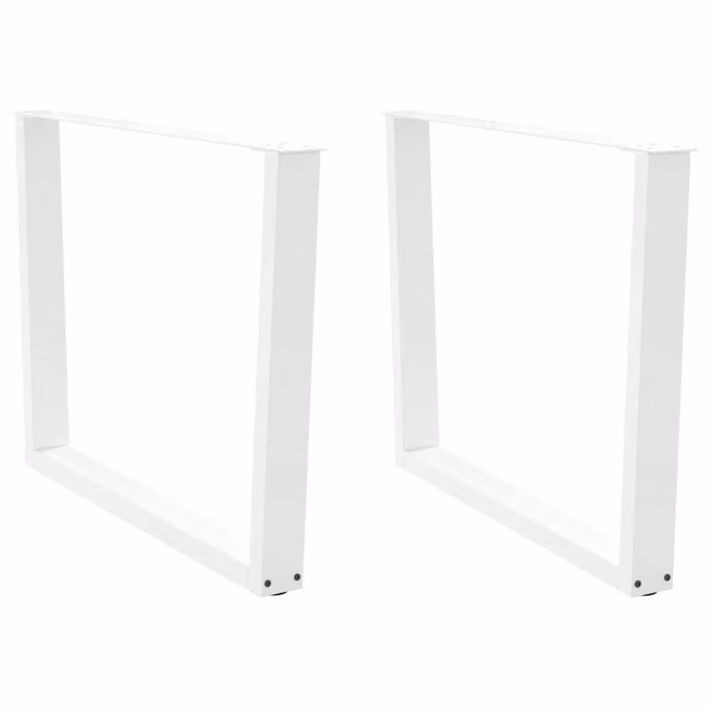 Berkfield Home V-Shape Dining Table Legs, 2 Piece Set, White Steel