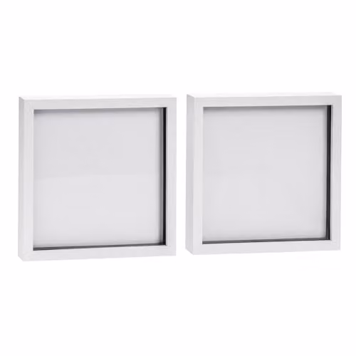 Nicola Spring 3D Shadow Box Photo Frames, Pack of 2, White, W/H: 50.8 x 50.8 cm