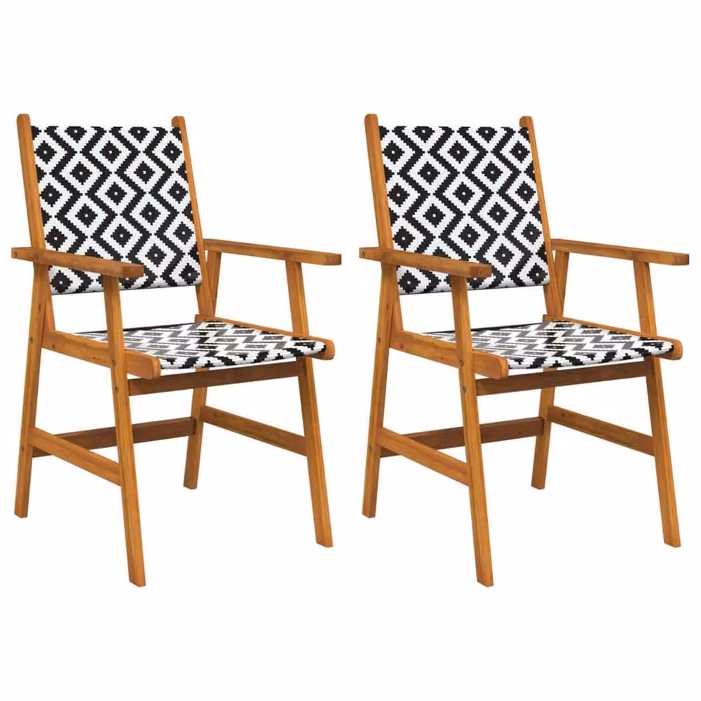 Berkfield Home Set of 2 Brown Acacia Wood Garden Chairs – 2