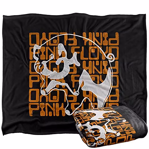 LOGOVISION Pink Floyd Pig Super Soft Fleece Throw Blanket, White, W/D/H: 152 x 127 cm