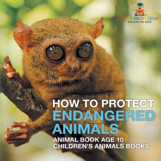 Baby Professor How To Protect Endangered Animals Children's Book in White and Multicolour
