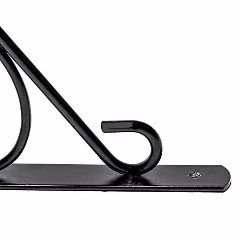 Primrose Black Curved Design Hanging Basket Planter Bracket Hook for Outdoor Walls, 25 cm – 1