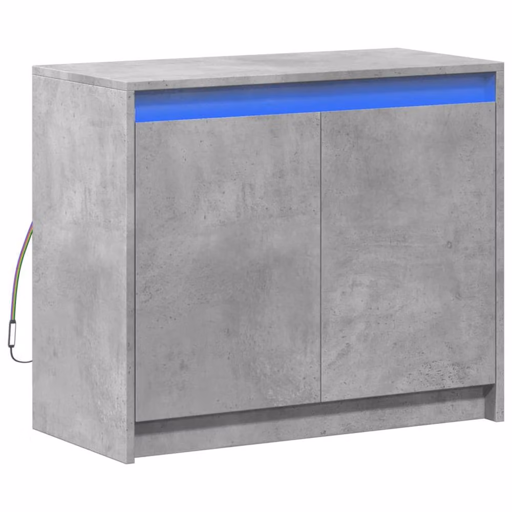 Berkfield Home Modern Sideboard in Concrete Grey with Integrated LED Lighting, W/D/H: 72 x 34 x 61 cm – 2