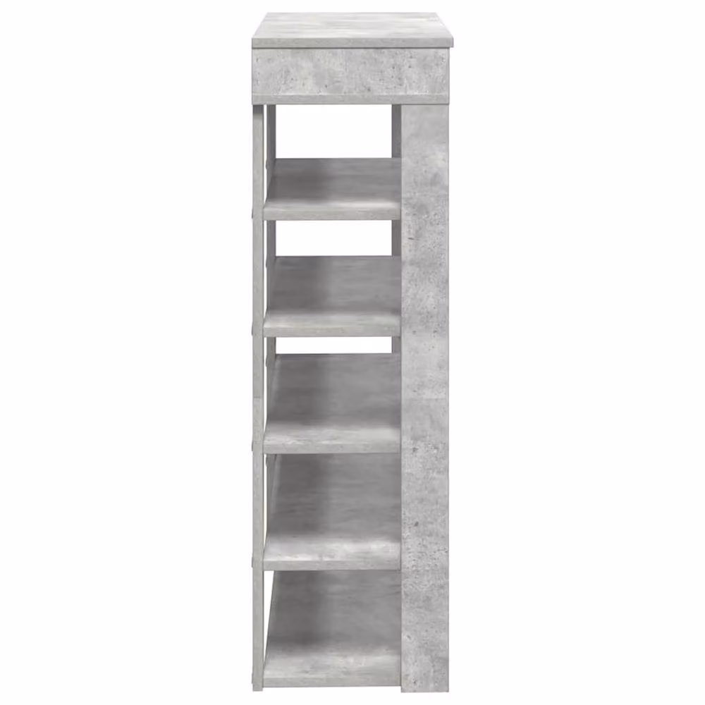 Berkfield Home Concrete Oak Shoe Rack in Grey, W/D/H: 80 x 30 x 98 cm – 4