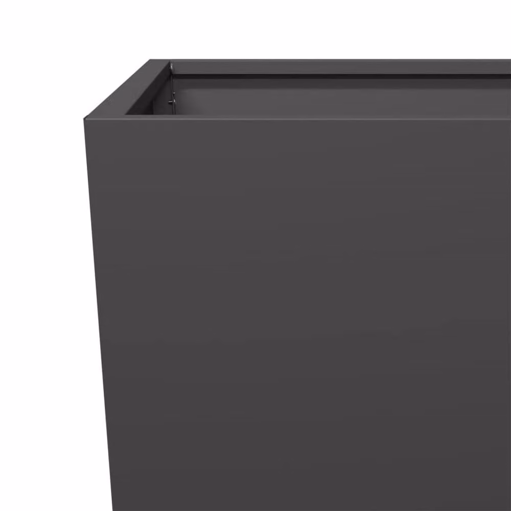 Berkfield Home Durable Steel Garden Planter Tub, Black, W/D/H: 45 x 45 x 75 cm – 4