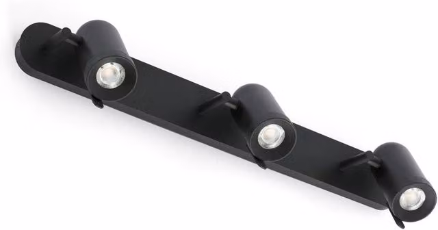 Netlighting Orleans 3 Light Adjustable Indoor Wall Spotlight in Black GU10