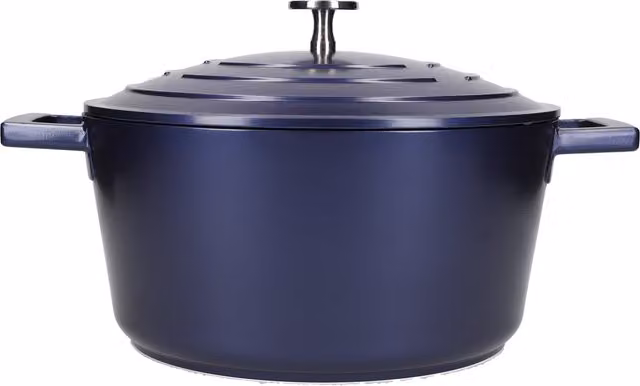 MasterClass Non-Stick Aluminium and Stainless Steel Casserole Dish with Lid, Blue, 4 l – 1