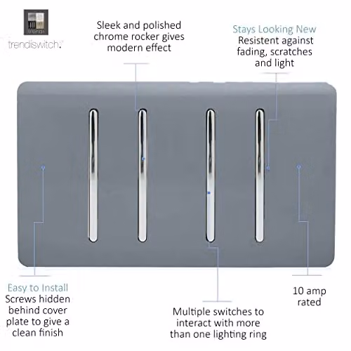 Trendi Flush Switch in Grey and Silver – 2