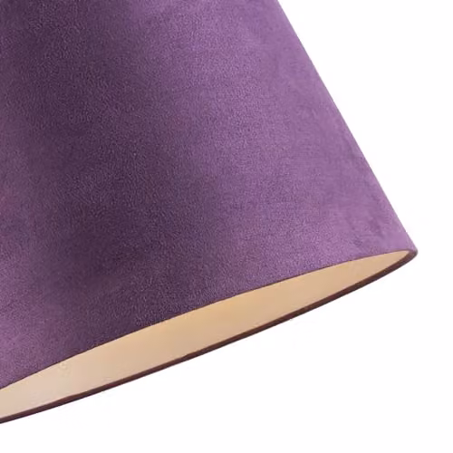 Happy Homewares Purple Velvet Fabric Cylinder Drum Lamp Shade with White Inner Lining W/D/H: 30 x 20 x 30 cm – 2