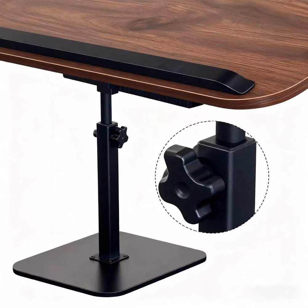 NESTLUNE Height Adjustable C-Shaped Side Table with Tilting Top in Brown – 4