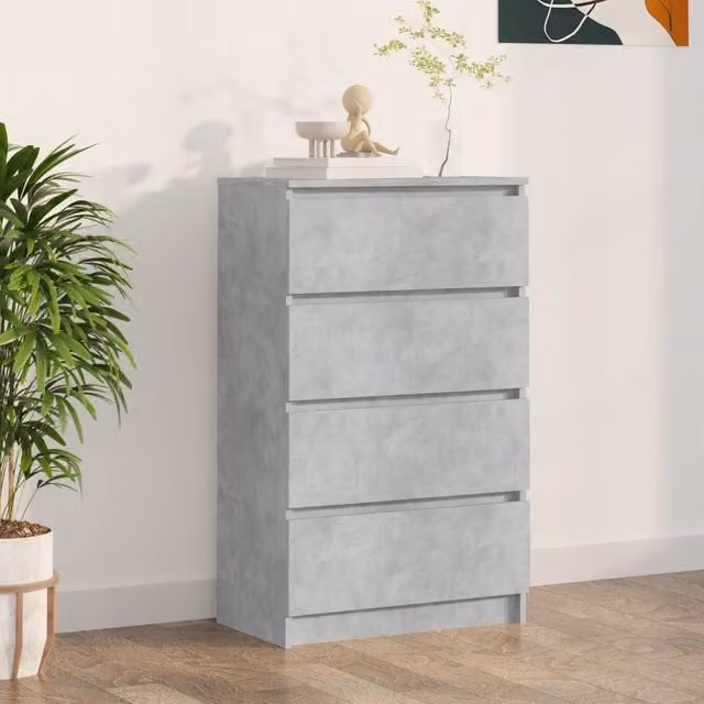 Berkfield Home Sideboard in Concrete Grey, W/D/H: 60 x 35 x 98.5 cm – 1
