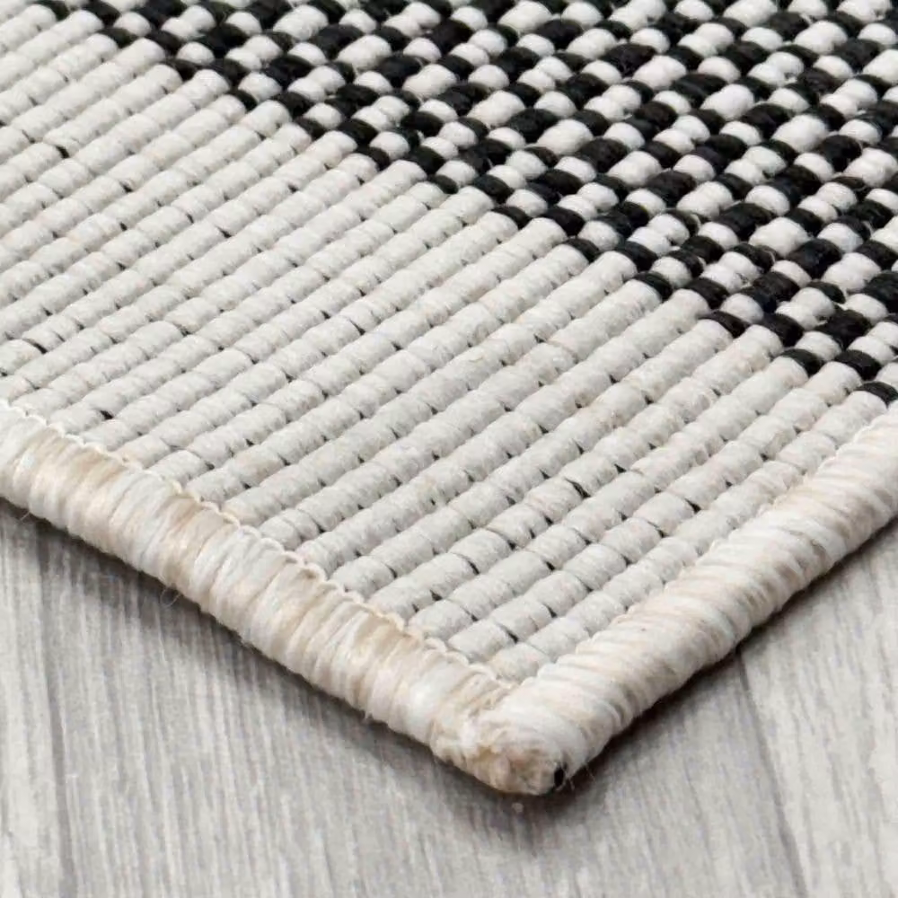 runrug Vichy Reversible Indoor/Outdoor Carpet Runner in Black, W: 60 cm, L: 360 cm – 3