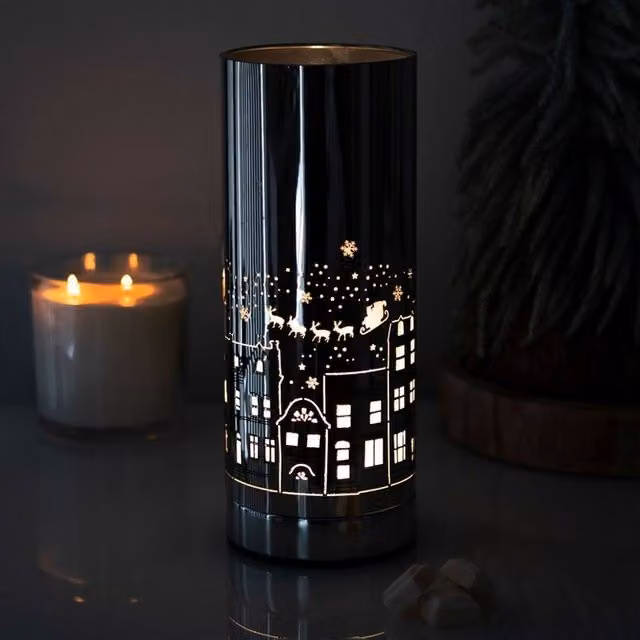 Uniqueful Christmas Village Electric Aroma Lamp in Silver