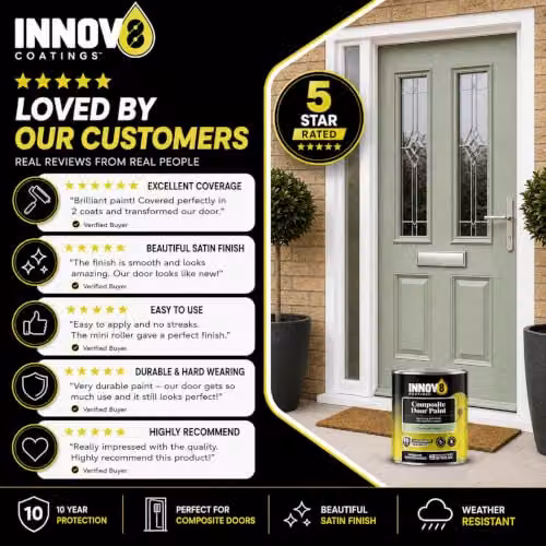 Innov8 Coatings Composite Exterior Door Paint in Mountain Grey, Satin Finish, 0.75 l – 5