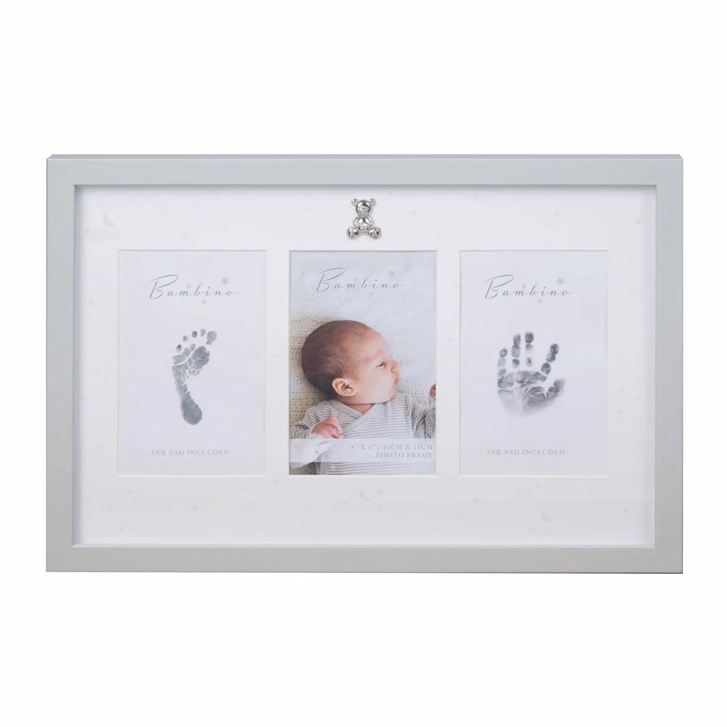 Juliana Bambino Baby Hand and Foot Print Frame with Ink Pad Kit in Grey – 2