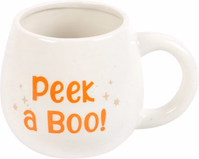 Something Different Peek A Boo Rounded Ceramic Mug in White