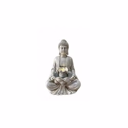 Tranquility Calm Reflection Solar Powered Tabletop Water Feature in Natural Grey Resin – 1