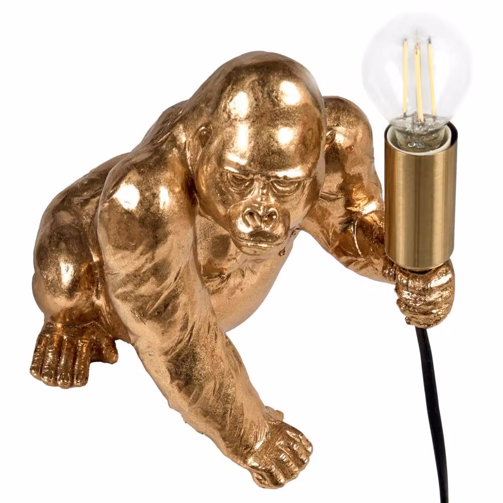 Wyld and Coco Gorilla Glam Table Lamp in Gold Polyresin – 4