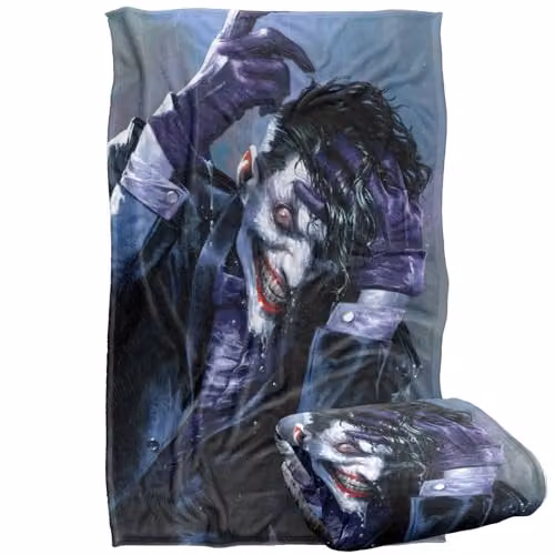 LOGOVISION Batman Joker Madness Super Soft Silky Touch Fleece Throw Blanket, Multicolour, W: 91.44 cm, L: 147 cm – 1