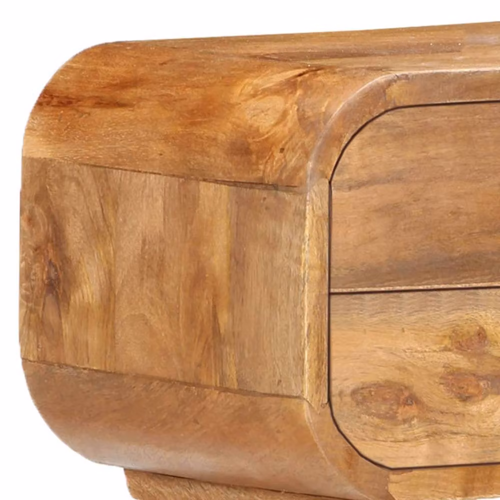 Berkfield Home Bedside Cabinet in Brown Solid Mango Wood, W/D/H: 43 x 30 x 58 cm – 3