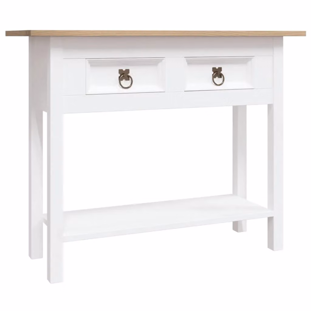 Berkfield Home Corona Mexican Pine Console Table, White, W: 90 cm, D: 34.5 cm, H: 73 cm – 2
