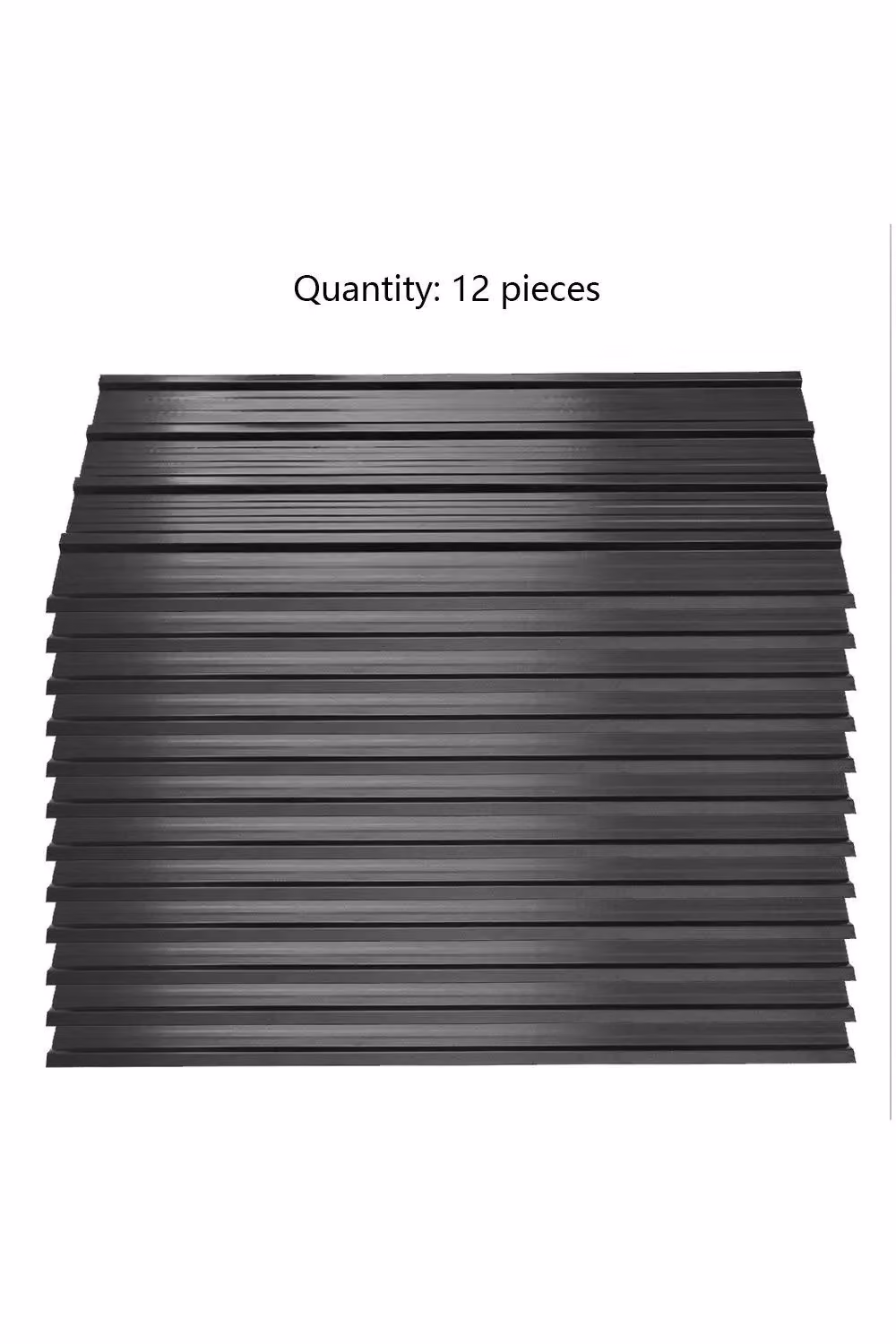 H&O Direct Set of 12 Black Powder Coated Steel Corrugated Metal Panels – 2