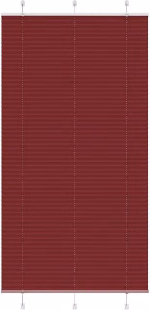 Berkfield Home Single Pleat Corded Blind in Bordeaux Red, W: 105 cm, H: 200 cm, Semi-Transparent Polyester Fabric
