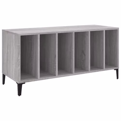 vidaXL Grey Sonoma Record Cabinet in Engineered Wood, W/D/H: 100 x 38 x 48 cm