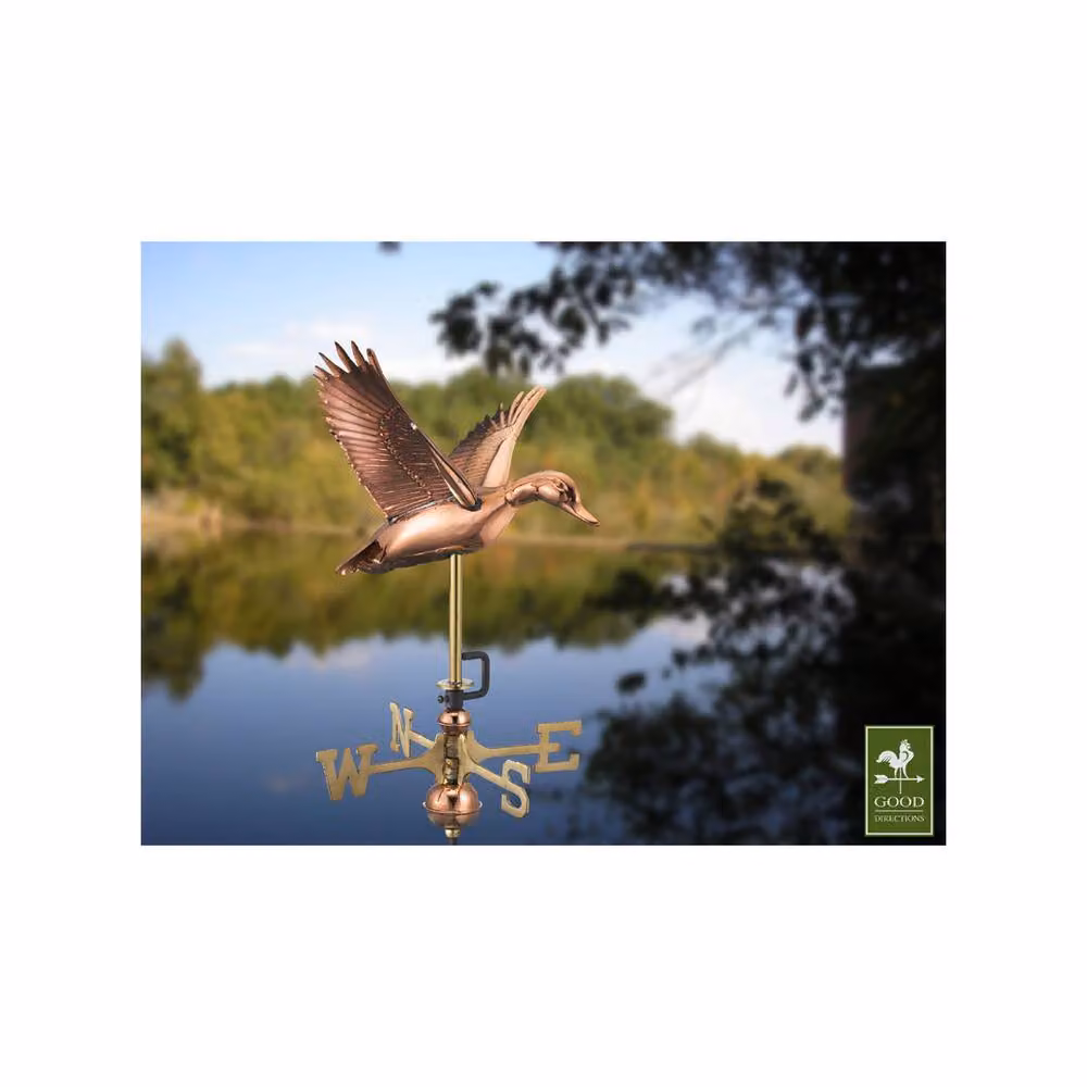 Good Directions Cottage Duck in Flight Copper Weathervane in Bronze and Black Metal – 2