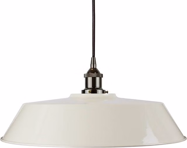 SE Home Chancery Large Round Pendant Light in White and Black Metal