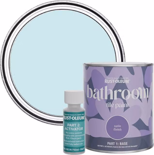 Rust-Oleum Bathroom Tile Paint in Satin Finish, Blue, 0.75 l