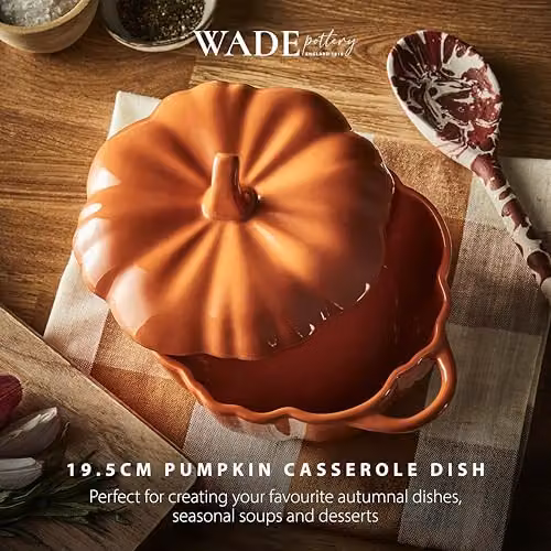 Tower Orange Pumpkin Stoneware Casserole Dish with Lid, 0.71 l, Diameter: 19.5 cm – 3