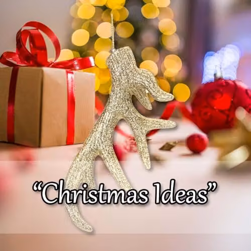 VFM e-Store Gold Glitter Stag Antler Hanging Christmas Tree Ornament, 17 cm – 5
