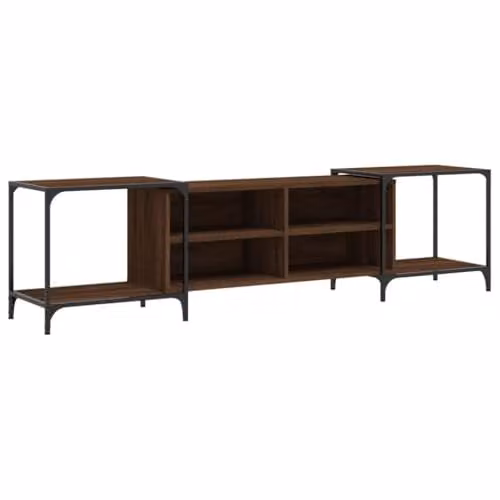 vidaXL Industrial Adjustable TV Cabinet in Brown Oak, Made of Wood, MDF and Metal for your Living Room or Bedroom – 1