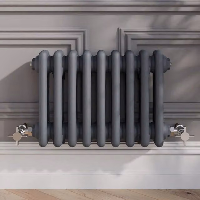 Temprazo Anthracite Steel Wall Mounted Radiator H: 119 cm, W: 30 cm, D: 10 cm