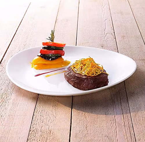 Luminarc Friends Time White Ceramic Steak Plate Set of 6, W: 30 cm, D: 26 cm – 1