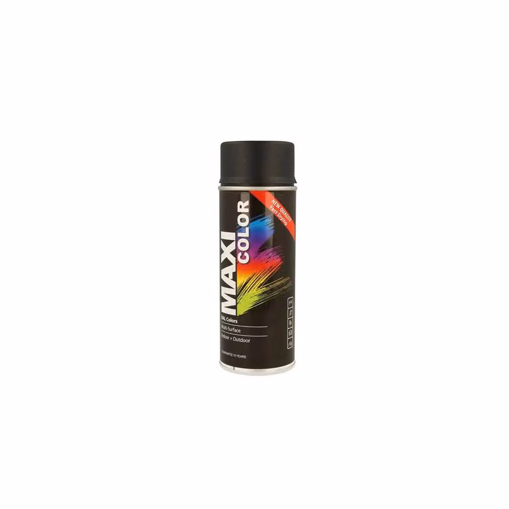 Maxicolor Matt Spray Paint Deep Black RAL9005, 400 ml – 2