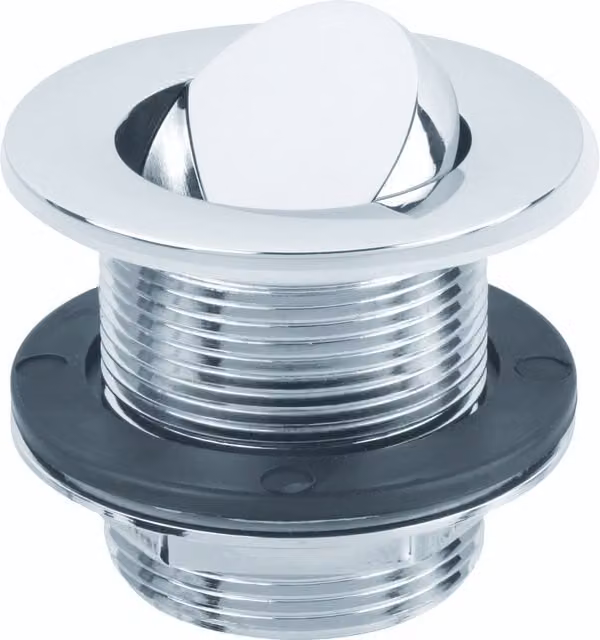 McAlpine 1.5 inch CP Brass Swivel Bath Waste in Grey, 58mm Tail and 70mm Flange, CBW70-SW
