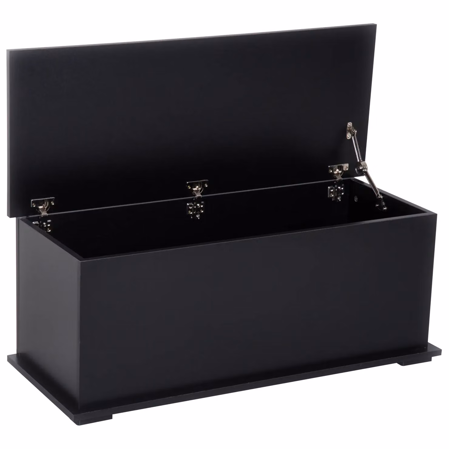 HOMCOM Black Box Chest Ottoman Storage Cabinet with Soft Close Lid – 2