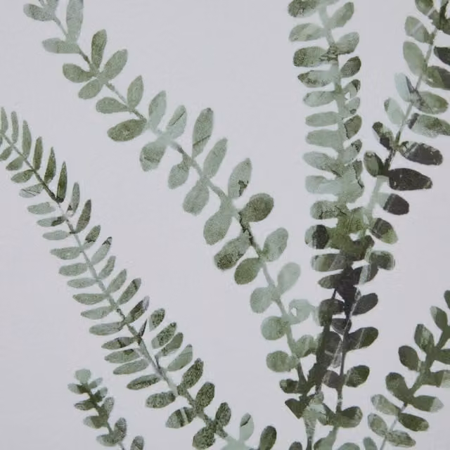 KDMK Delicate Fern Watercolor Botanical Wall Art in a Rustic Brown Wood Frame