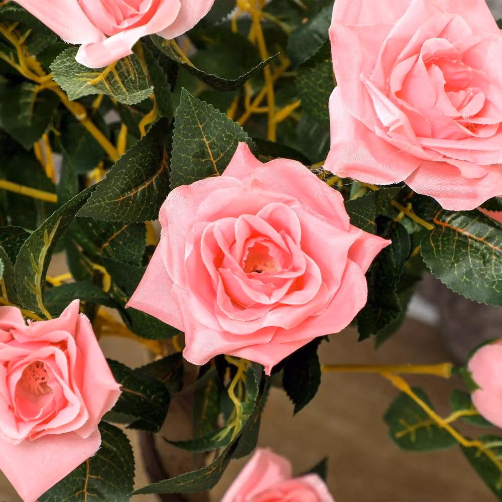 NESTLUNE Set of 2 Pink Artificial Rose Trees, H 100 cm x W 15 cm – 4
