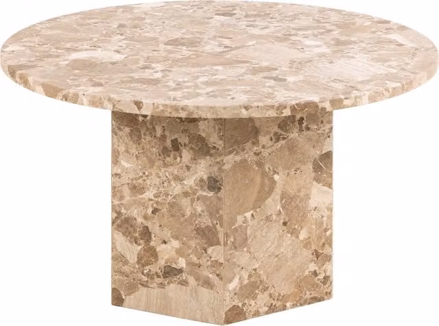 Furniture To Go Naxos Round Coffee Table in Brown Marble
