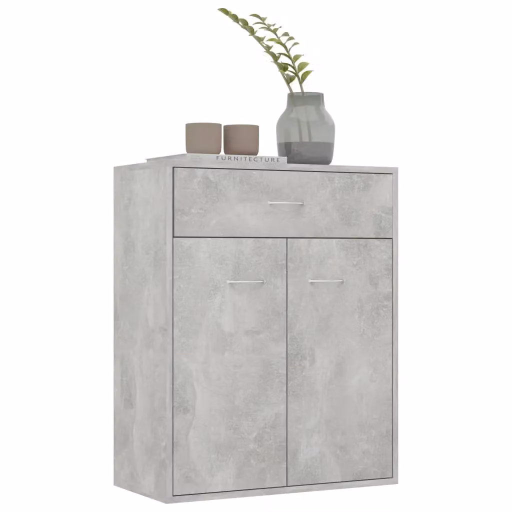 Berkfield Home Concrete Grey Sideboard in Engineered Wood W/D/H: 60 x 30 x 75 cm – 2